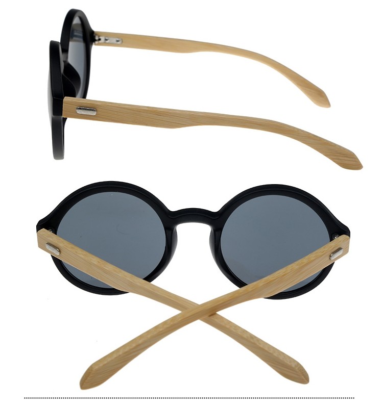 Bambus solbrille i stort rundt design - accessories.dk - billede 3