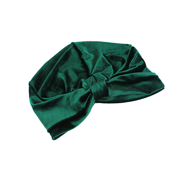 Turban i smuk grøn velour