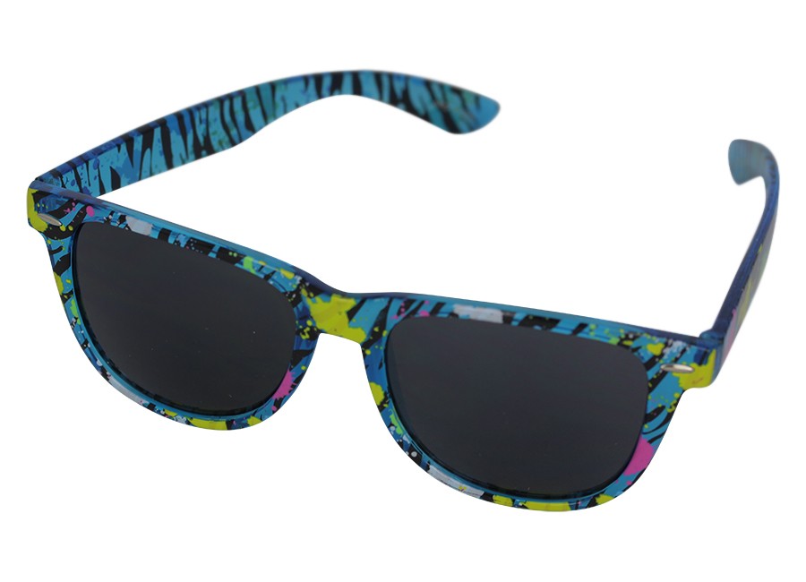 Wayfarer solbrille i gennemsigtig blå med farve