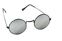 Sort Lennon solbrille med spejlglas - Design nr. 308