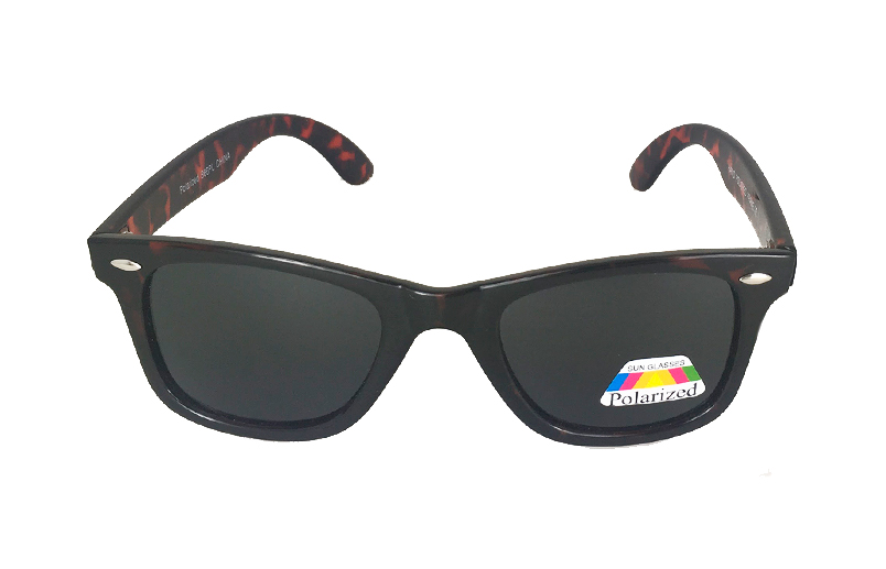 MÃ¸rk rÃ¸d/brun Polaroid wayfarer solbrille