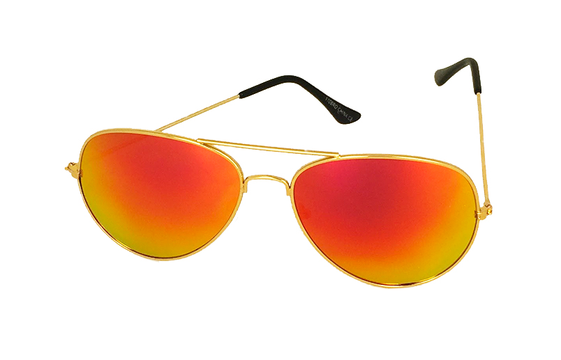 Guldfarvet aviator - orange-gult glas