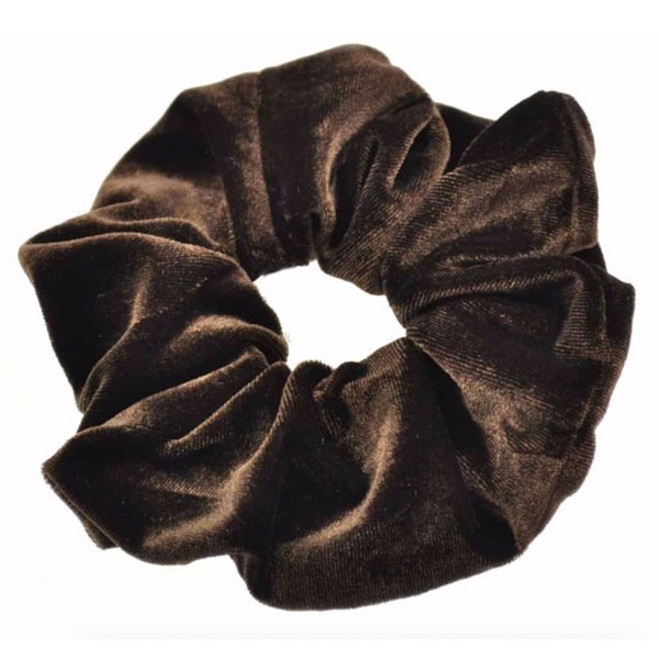 Velour scrunchie / hÃ¥r elastik i brun