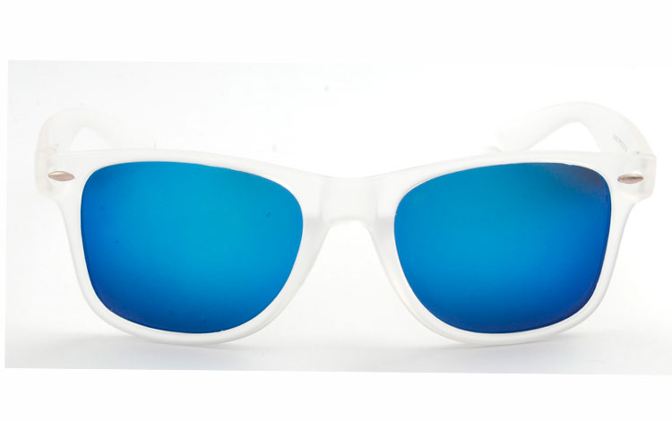Halv transparent solbrille med blÃ¥ spejlglas - accessories.dk - billede 2
