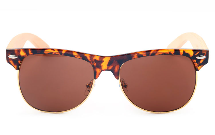 Solbrille i clubmaster design med bambus stænger - accessories.dk - billede 2