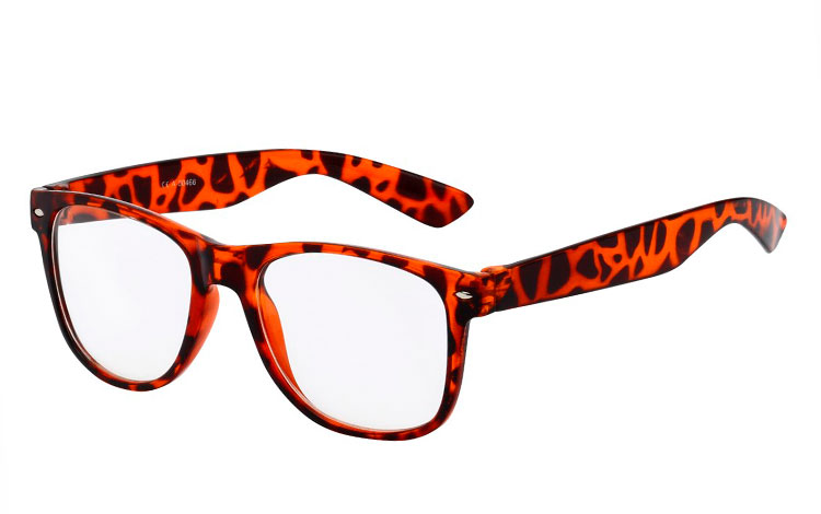 Wayfarer brille med klart glas uden styrke