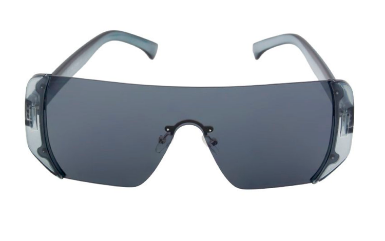 FrÃ¦k oversized solbrille i grÃ¥sort design