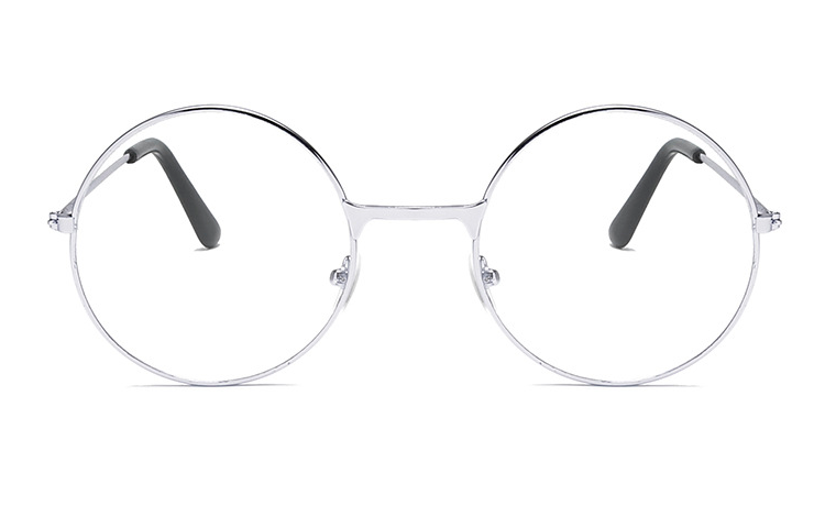 SÃ¸lvfarvet metal brille med klart glas uden styrke - accessories.dk - billede 2