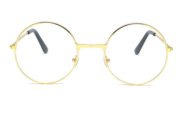 Guldfarvet metal brille med klart glas uden styrke - accessories.dk - billede 2