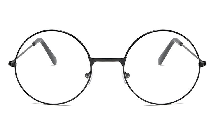 Sort metal brille med klart glas uden styrke - accessories.dk - billede 2