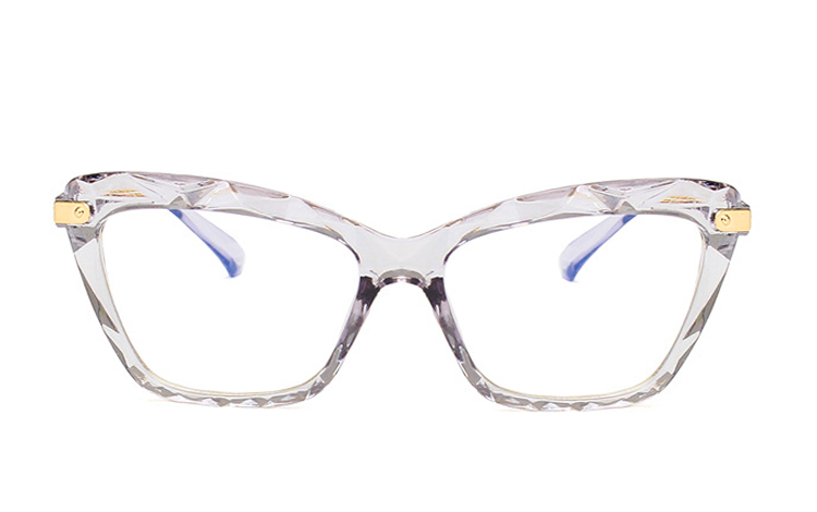 GrÃ¥ transparent cat-eye brille i mÃ¸nstret og indgraveret glas. - accessories.dk - billede 2
