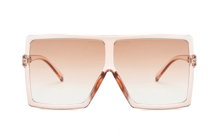 Champagnefarvet kÃ¦mpe oversize solbrille i stort og fladt design - accessories.dk - billede 2