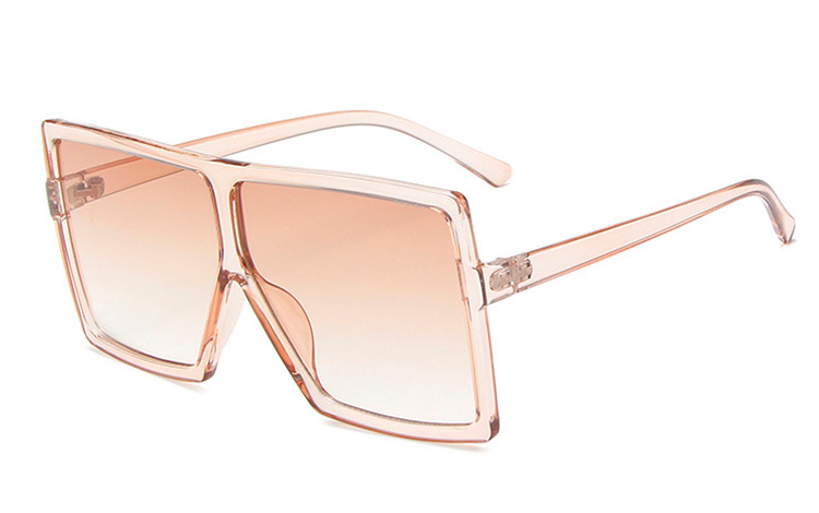 Champagnefarvet kÃ¦mpe oversize solbrille i stort og fladt design