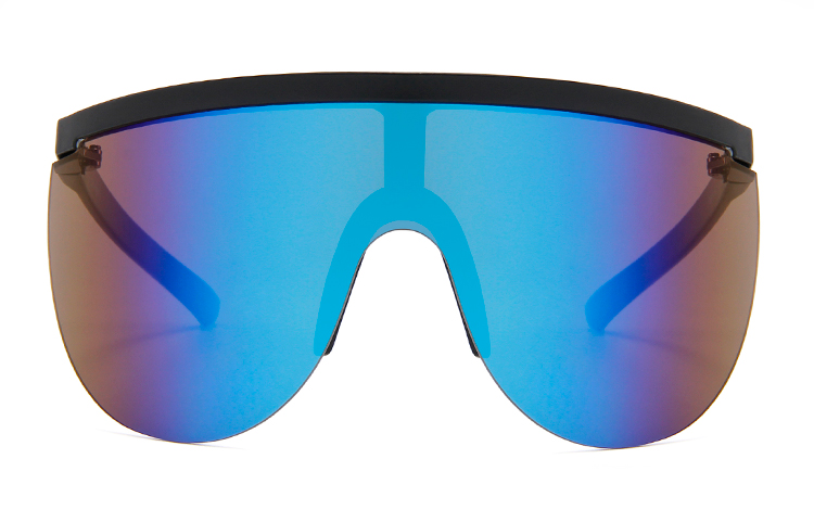 Stor oversized solbrille med blÃ¥-lilla spejlglas. - accessories.dk - billede 2
