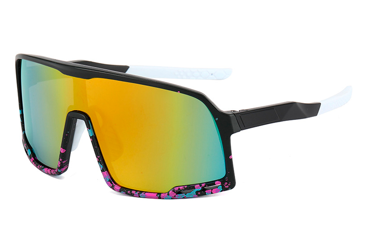Oversize sportsbrille til Sport, LÃ¸b, Cykling eller bare fashion