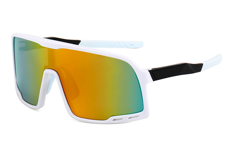 Oversize sportsbrille til Sport, LÃ¸b, Cykling eller bare fashion