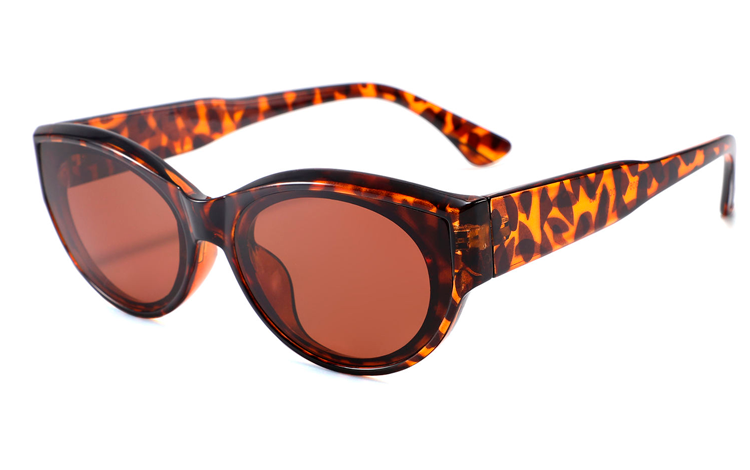 RÃ¥ men feminin cat-eye solbrille i kraftigt design