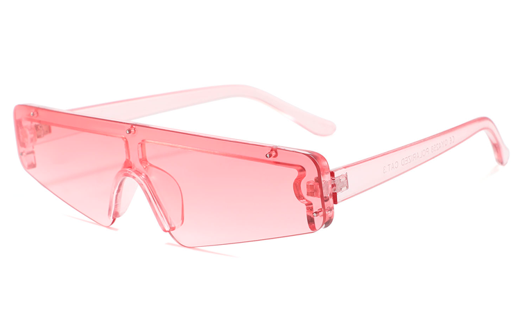 FrÃ¦k smal solbrille i kantet aflangt design