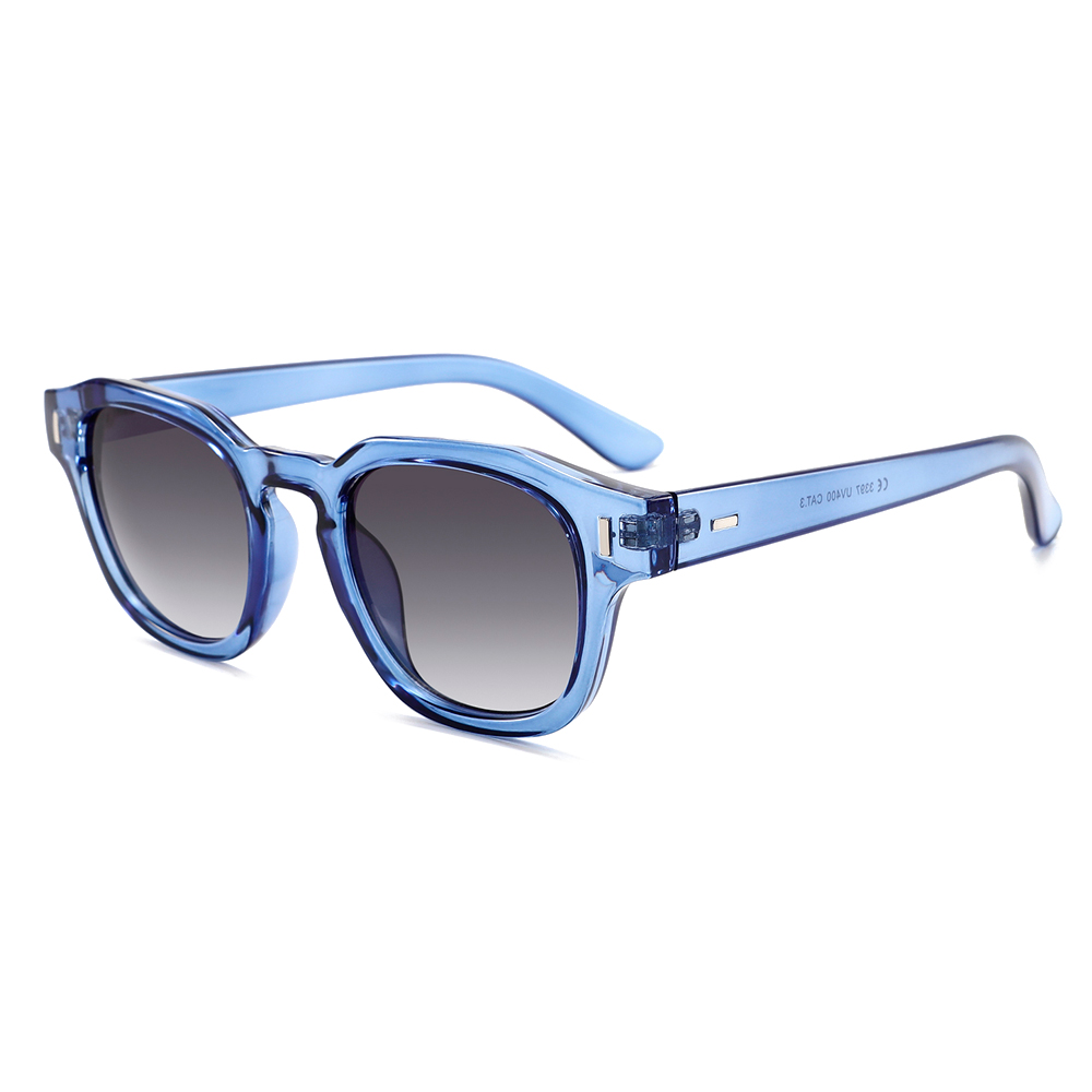 Dame solbrille i transparent blÃ¥t stel