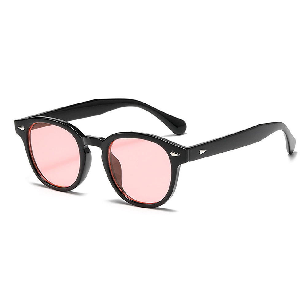 FrÃ¦k solbrille i blank sort stel med lyserÃ¸de glas