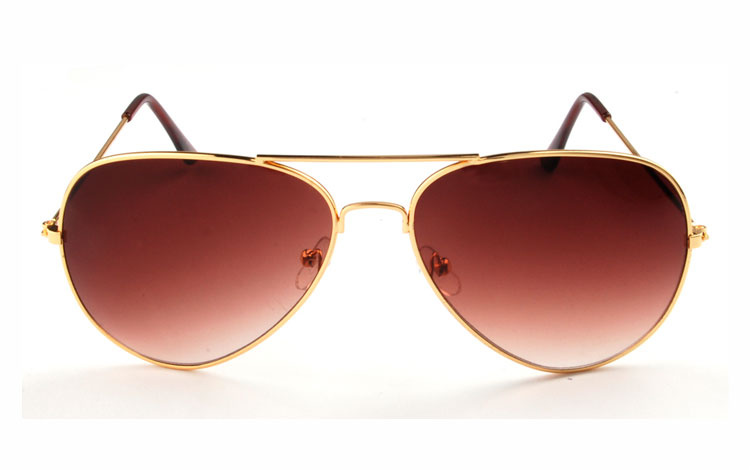 Pilotsolbrille i guldfarvet stel - accessories.dk - billede 2