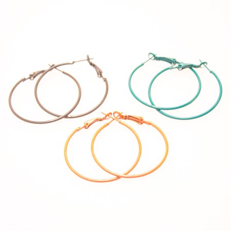 Farvet Ã¸rering creol formet. Diameter: 4cm.- Flere farver - accessories.dk - billede 2