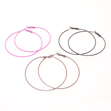 Farvet Ã¸rering creol formet. Diameter: 6,5cm.- Flere farver - accessories.dk - billede 2
