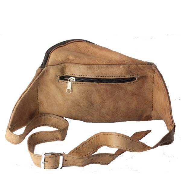 2.SORTERING NEDSAT Afrikansk lÃ¦der bumbag med vintage kelim - accessories.dk - billede 3