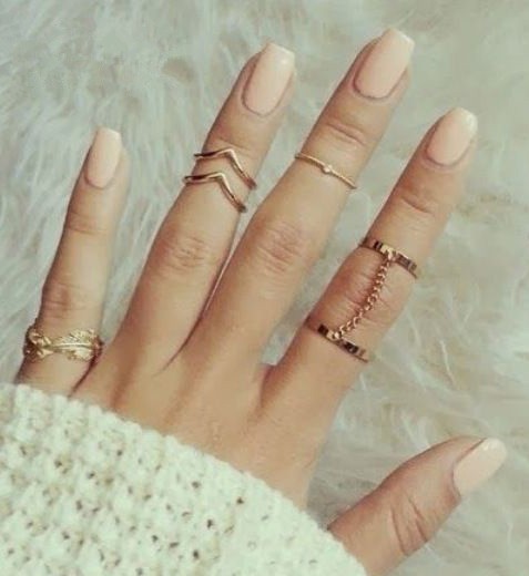 Smukke ringe i rÃ¥t guldfarvet look. ( 6 stk.) - accessories.dk - billede 3