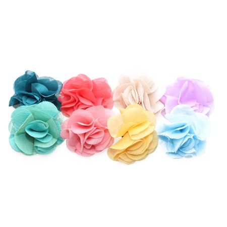 Ring med farverig blomst i tyl-stof. - Flere farver - accessories.dk - billede 2