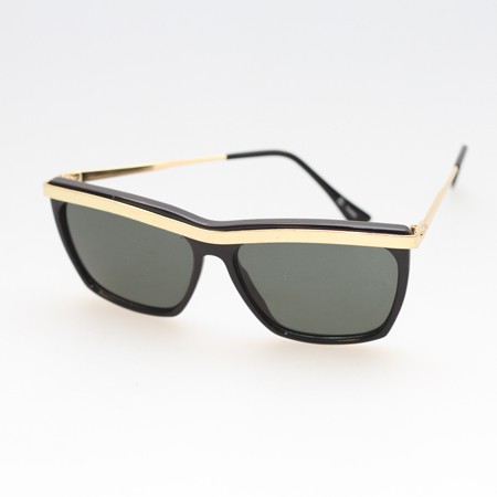 Sort blank solbrille med guld Ã¸verst