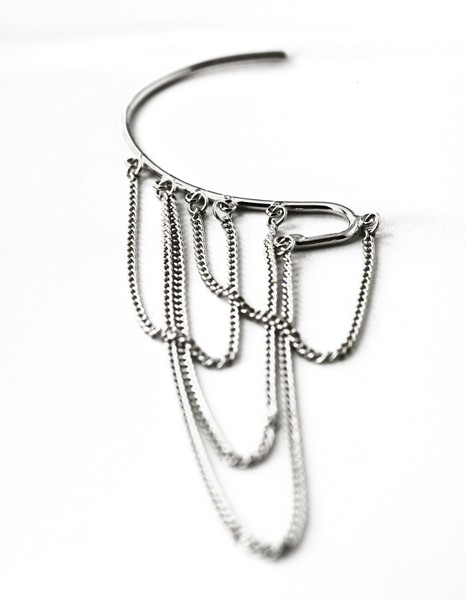 Ã˜resmykke / ear cuff med kÃ¦de design. (INGEN HUL I Ã˜RET)