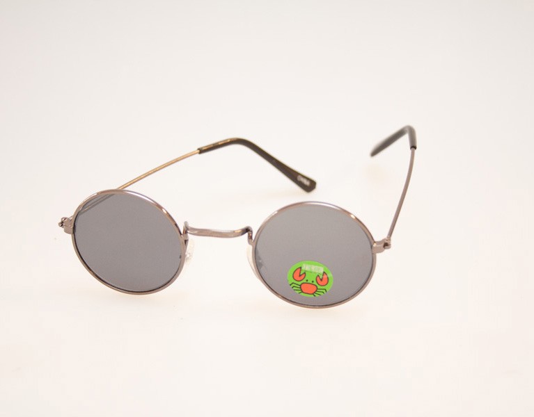 BÃ¸rnesolbrille i John Lennon look. Oxyderet sÃ¸lv farvet