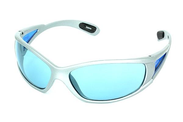 LÃ¸be solbrille i lysgrÃ¥ med lysblÃ¥ glas og side beskyttelse - accessories.dk - billede 2