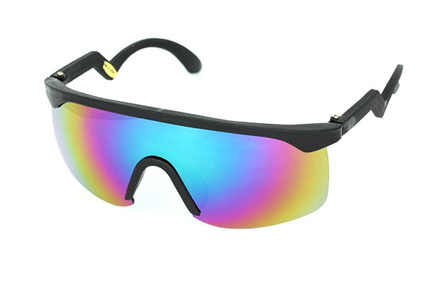 Sort skibrille med multifarvet glas (12-15 Ã¥r)