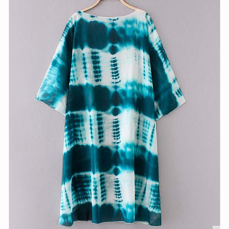 Kimono i flot batik mÃ¸nster i dyb grÃ¸n farve - accessories.dk - billede 2