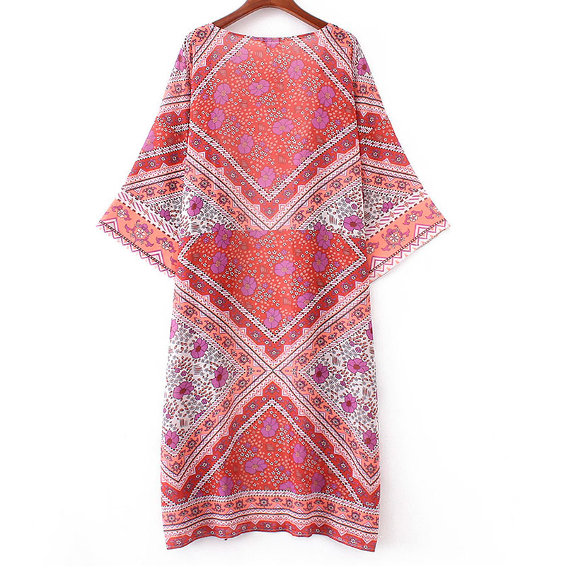 Flot kimono med flot mÃ¸nster design - accessories.dk - billede 2