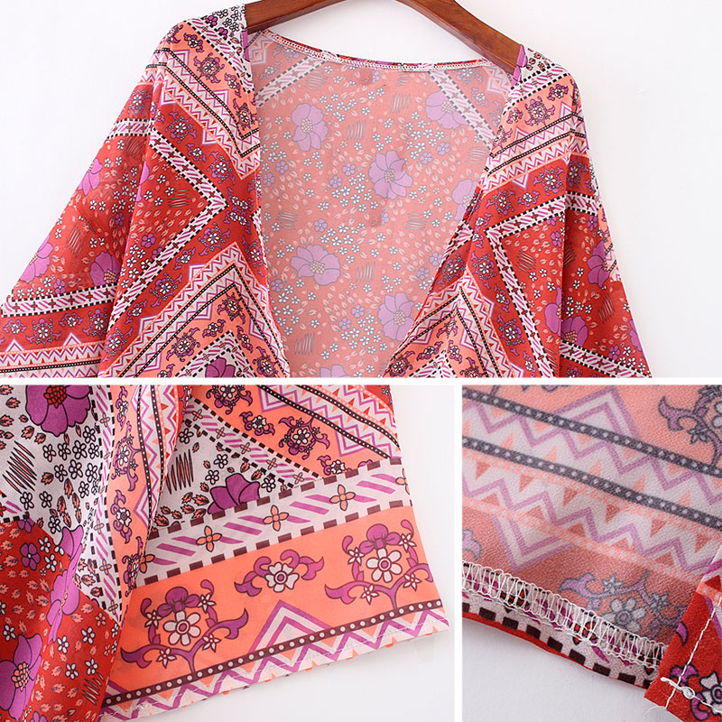 Flot kimono med flot mÃ¸nster design - accessories.dk - billede 4