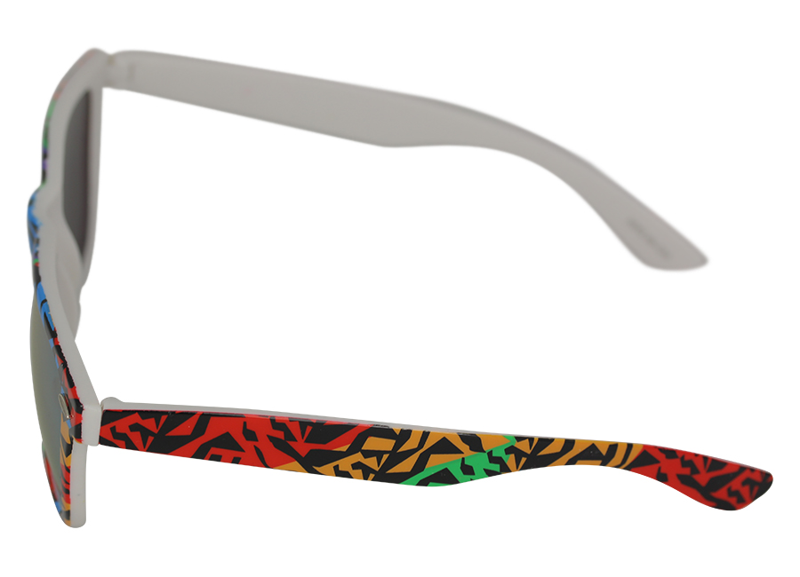 Wayfarer solbrille i multifarvet dyreprint med blÃ¥ligt spejlglas - accessories.dk - billede 2