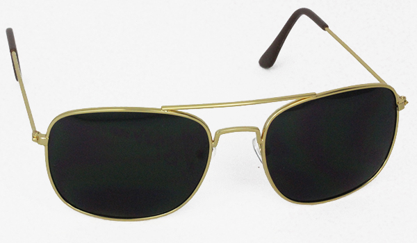Aviator solbrille i firkantet guld stel