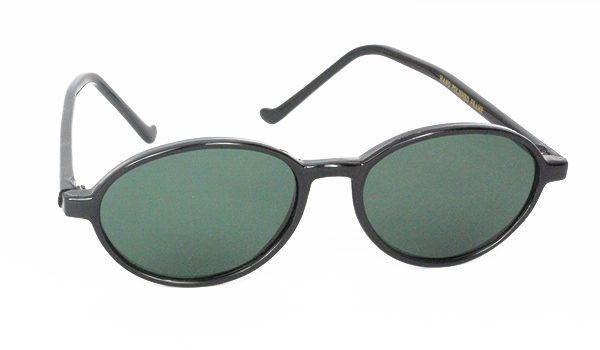 Oval rund solbrille i sort moderigtig design