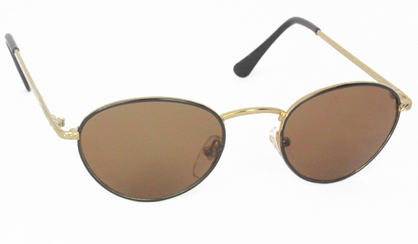 Sort og guld oval solbrille