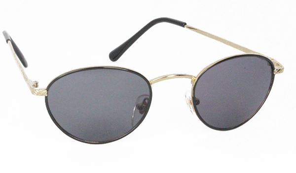 Sort og guldfarvet oval solbrille