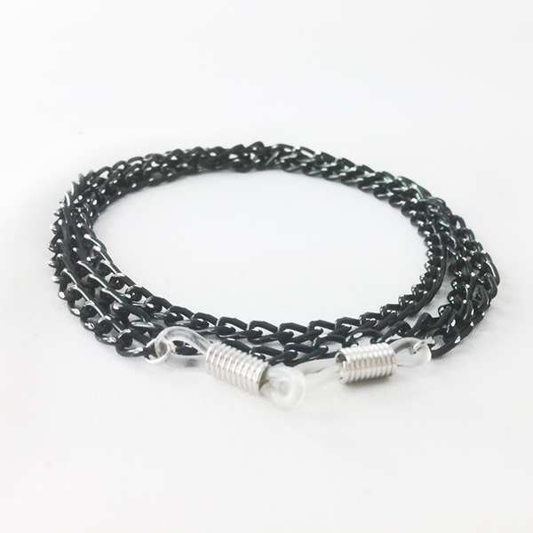 Brillekæde i sort metal