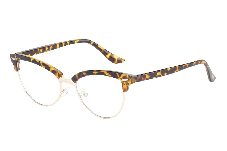 Cateye brille i lyst skildpaddebrun / leopard mÃ¸nstret stel