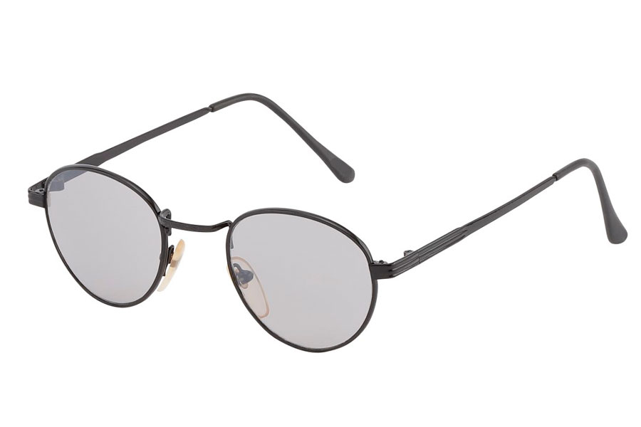 DrÃ¥beformet solbrille i sort metal stel