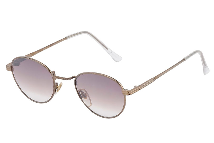 DrÃ¥beformet solbrille i mÃ¸rksÃ¸lvfarvet metal stel