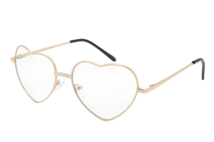 Hjertebrille i guldfarvet metalstel