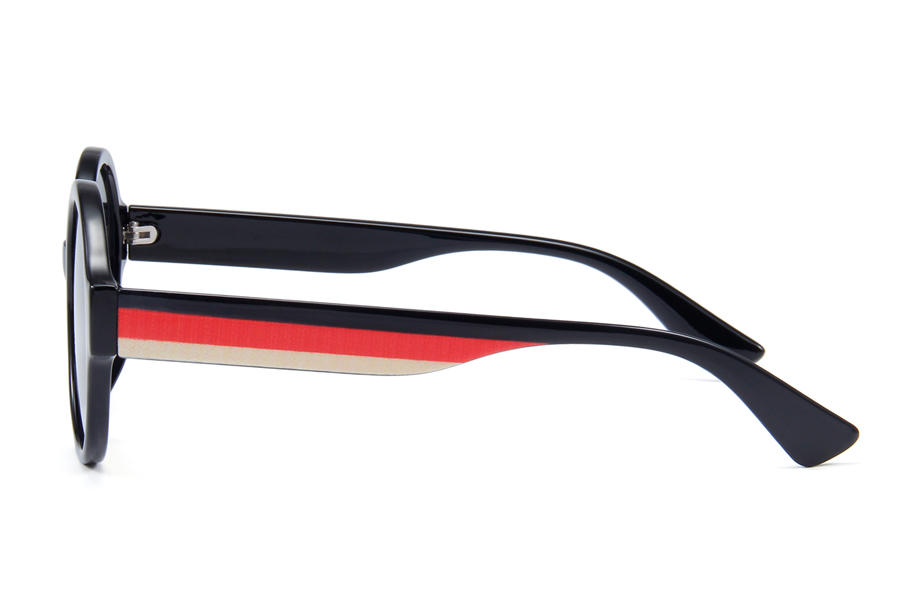 Flot rund mode solbrille med stribet stÃ¦nger. - accessories.dk - billede 3