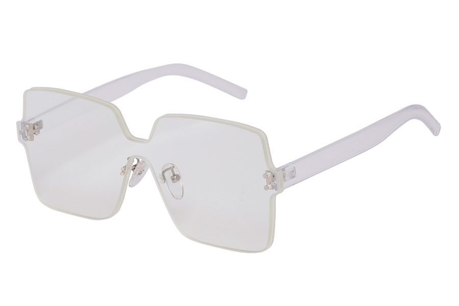 Stor oversize flad klar transparent solbrille